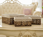 Rectangular Woven Seagrass Storage Bins with Handle,Kingwillow. (water hyacinth, Medium) - Image 2