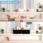 efluky Storage Baskets for Organizing, Fabric Storage Bins with Bamboo Handles, Collapsible Storage Baskets for Shelves and Closet (Black, 16.2'' x 13'' x 9.1'') - Image 5