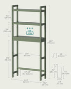 SONGMICS 3-Tier Bamboo Over The Toilet Storage, Adjustable Shelf, 66.9''H - Image 3