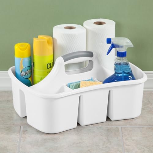 Sterilite Divided Ultra Caddy Storage Organizer for Bathroom, White, 4-Pack - Image 5
