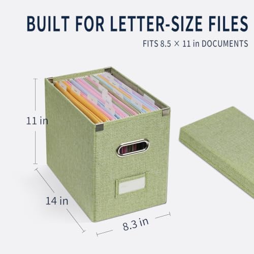 File Organizer Box with 15 Hanging File Folders, Lift-Off Lid - Image 4