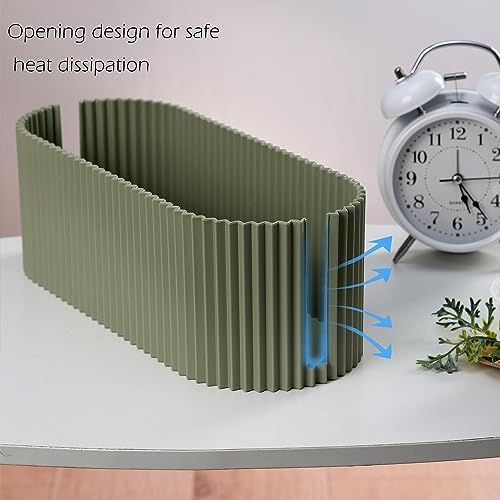 Cable Management Box Large Cable Organizer Box for Power Strips, Surge Protectors, Chargers, Adapters, TV Computer Wires Cable Hider Organizer Box with Cable Ties，Clip Holders - Khaki - Image 6