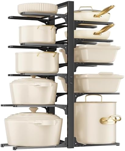 MUDEELA 10-Tier Pots and Pans Organizer under Cabinet, 23.62" H Heavy Duty by MUDEELA