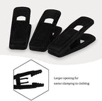 Tinfol 50pc Velvet Hanger Clips, Black Strong Finger Flocked Clips, Large Opening Clip Clothes Pin, Pants Hangers Clip for Thin Clothes Hangers - Image 3