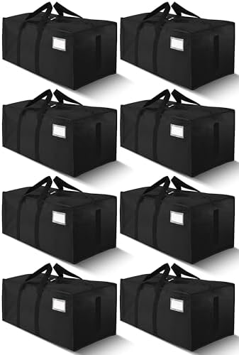 HOMESURE Supports 200lbs Heavy Duty Moving Bags - Strong Zipper & Wrap-Around Handles - Water-Resistant Storage Totes, Durable Alternative to Moving Boxes - 8 Pack - Black by testVendor01-gamma