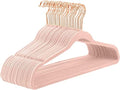 MIZGI Velvet Hangers 60 Pack Non Slip Heavy Duty Blush Pink Rose Gold Hooks by MIZGI