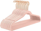 MIZGI Velvet Hangers 60 Pack Non Slip Heavy Duty Blush Pink Rose Gold Hooks by MIZGI
