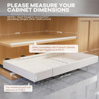 Seinloes 4 Pack Pull Out Cabinet Organizer for Wide Cabinets,Expandable 20.4"-30.4" Width,5 Slide Rails Slide Out Drawers With Raising Pad for Framed Cabinets,No Drill Roll Out Shelves 21" Deep,White - Image 2