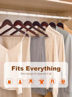 HOUSE DAY Cherry Wooden Hangers 20 Pack, Solid Wood Coat Hangers for Closet - Image 5