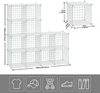 HUBSON Wire Cube Storage Organizer, Book/Toy/Craft/Potted Plants and petCloset Organizers and Storage Shelves, 12-Cube Freely Combinable Metal Grids Storage Shelf,White Plus Iron - Image 3