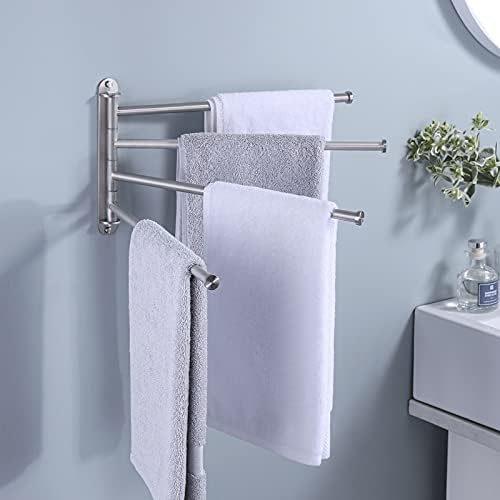 KES Bathroom Towel Rack 15.5-Inch, Swivel Towel Bar 4-Arm, Swing Out Towel Bar Wall Mounted, SUS304 Stainless Steel Brushed Finish, A2103S4L40-2 - Image 2
