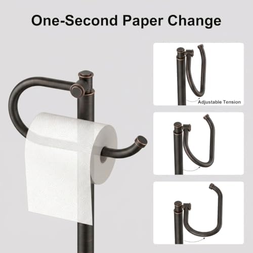 FORIOUS Toilet Paper Holder Stand, Vintage Freestanding Tissue Roll Holder - Image 3