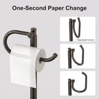 FORIOUS Toilet Paper Holder Stand, Vintage Freestanding Tissue Roll Holder - Image 3