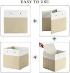 FinishingBo 13x13x13 Storage Cube Bins 4 Pack, Cube Shelf Baskets - Image 4