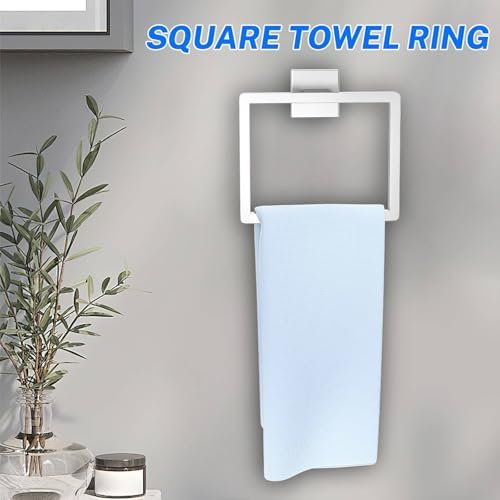 5 Pieces Brushed Nickel Towel Bar Set Bathroom Hardware Accessories Set Include 23.6 Inch Towel Bar Toilet Paper Holder Towel Ring Coat Hooks SUS304 Stainless Steel Wall Mounted Towel Holder Set - Image 3