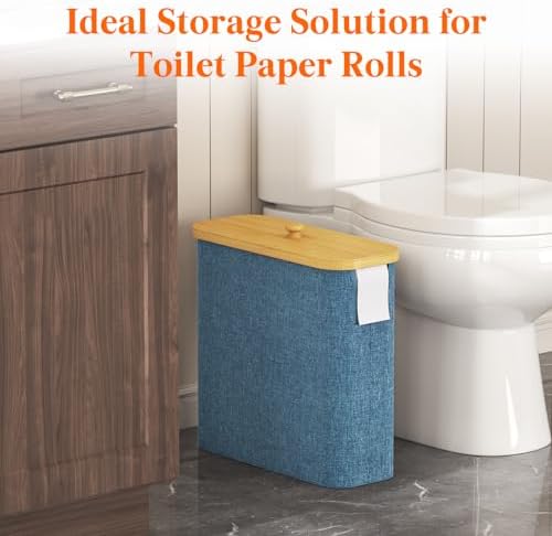 Lifewit Toilet Paper Storage Holder, Extra Large Stand Basket 30L Dark Blue - Image 2