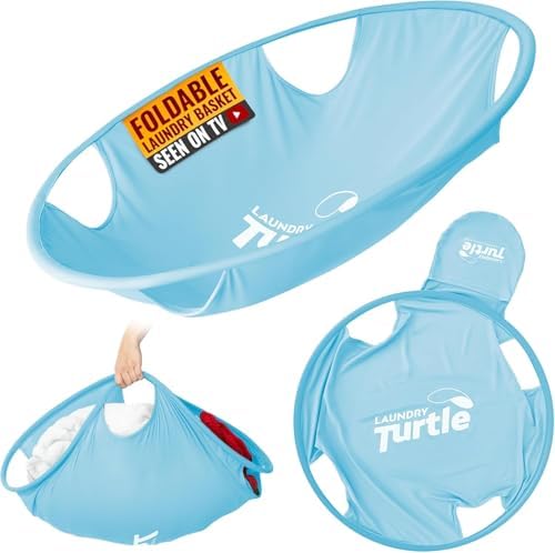 Laundry Turtle Collapsible Laundry Basket for Washer & Dryer (Aqua, Small) by LaundryTurtle
