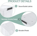 Farmoon 70 Quart Large Plastic Lidded Storage Container Bin, 4 Packs, Clear - Image 3