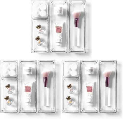 BINO 4-Piece Modular Drawer Bin Set | Bathroom & Vanity Drawer Organizer Trays - Small (Pack of 3) by BINO