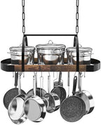 Hanging Pot Rack, 32-Inch Ceiling Pot Rack, 16 S Hooks, 100 lb Capacity by Chloraeon