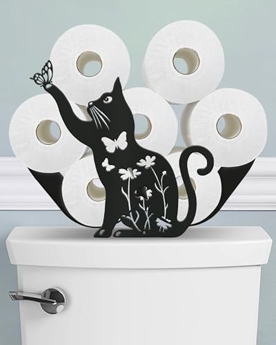 Cat Toilet Paper Holder Stand, Cute Decorative Toilet Paper Storage by Wigag