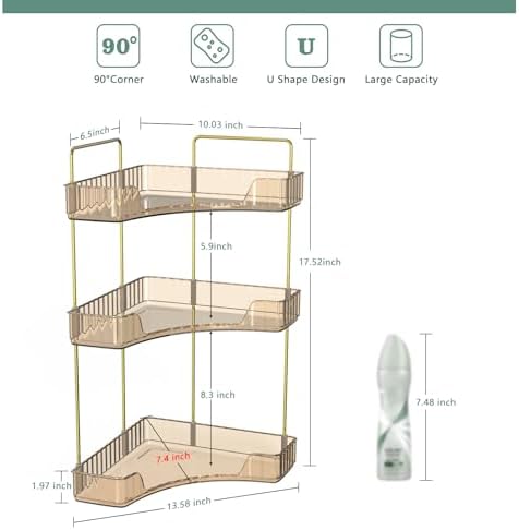 Webetop 3 Tier Corner Bathroom Organizer Countertop for Skincare & Dresser - Image 2