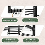 BATODA Wall-Mounted Steel Clothes Drying Rack, Solid Steel, Multi-function - Image 2
