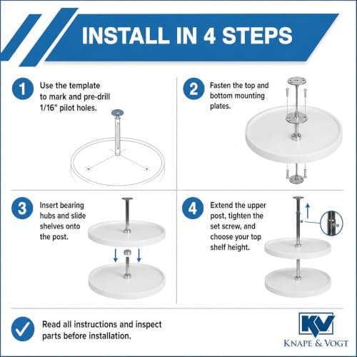 Knape & Vogt 28-In 2-Tier Full-Round Lazy Susan, White - Image 7
