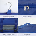Surblue Hanging Shelves Travel Storage Bag Compression Packing Cube for Suitcase Portable Closet Organizer Collapsible with Extension Layer Large Capacity,Blue,XXL - Image 6