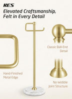 KES 26" H Anti-Wobble Toilet Paper Holder Stand with Weighted Base, 18/8 Stainless Steel Free Standing Toilet Paper Holder with Rust-Resistance Upgrade, Vintage Brushed Gold, BPH235-BZ - Image 2