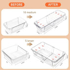 Expandable Drawer Organizer Set, 15 Clear Bins, 2 Sizes - Image 2