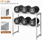 2-Tier Expandable Kitchen Storage Shelf,150LBS Heavy Duty Metal Shelving Units For Small Appliance,Adjustable Pots and Pans Organizer Rack Shelves For Kitchen Counter Under Cabinet Garage Pantry,White - Image 4