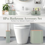 10 PCS Green Bathroom Accessories Set with Trash Can Bathroom Accessory - Image 6