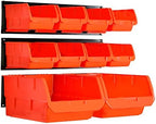 Wallmaster 10-Bin Wall Mounted Plastic Storage Bins Hanging Organizer Bins - Image 2