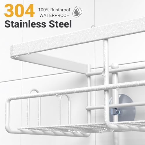 Hanging Shower Caddy Over Showerhead - Rustproof No Drill Shower Organizer - Image 3