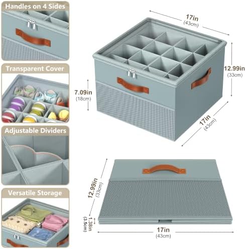 Shoe Organizer for Closet,2 Pack Foldable Shoe Storage Organizer Box Bin with Adjustable Dividers and Clear Cover, Fits up to 16-32 Pairs（Grey） - Image 3
