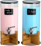 Glass Laundry Detergent Dispenser with Holder,1.1 Gallon Laundry Liquid Dispensers with Stainless-Steel Tap,Large Glass Fabric Softener Containers with Stand for Laundry Room Organization by spreccio