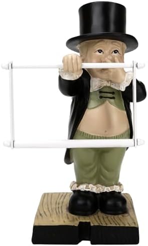Pottery Toilet Butler Statue – Funny Toilet Paper Holder Stand, Resin Boy Holding Nose Roll Hanger, Gentleman Tissue Paper Towel Dispenser for Shelf, Table, Desk Home Decor, Modern Bathroom Sculptures - Image 4