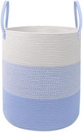 70L Woven Laundry Basket, Large Clothes Hamper with Handles- Blue by HZFTJOY