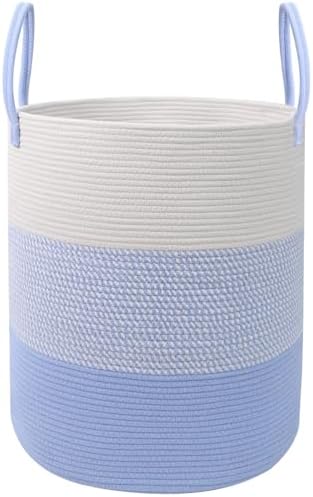 105L Extra Large Laundry Basket, Clothes Hamper with Handles- Blue by HZFTJOY