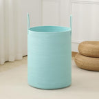 Laundry Basket Hamper Tall Rope Storage Woven for Blanket toys Dirty Clothes in Living Room Bathroom Bedroom (Cyan, 80L/21.3Gal) by AMTOTAM