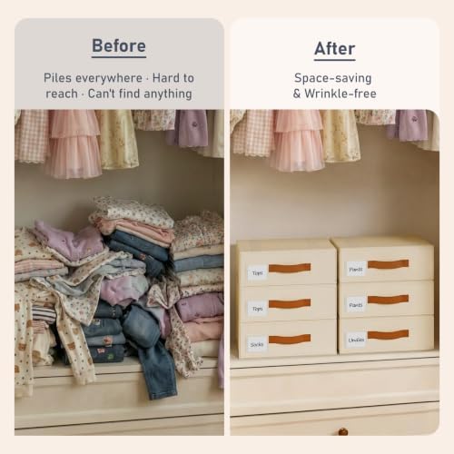 DIMJ Underwear Drawer Organizer, Stackable Bra Organizer for Closet, 3 Pack, Beige - Image 7
