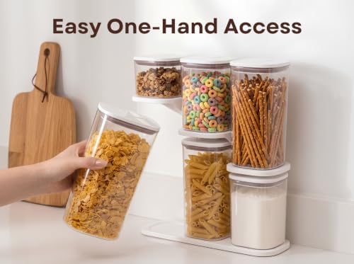 Pop Airtight Food Storage Containers with Lids, 6-Pc Set with Rack - Image 3