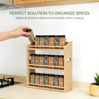 3 Tier Bamboo Spice Rack Organizer for Kitchen Countertop or Wall Mounting - Image 4