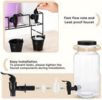 Liquid Laundry Detergent Dispenser, Three 2.2L Laundry Detergent Dispenser Glass Jar for Liquid Detergent, Fabric Softener- Laundry Soap Dispenser for Laundry Room Organization - Image 3