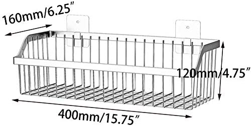 SUS304 Stainless Steel Mesh Basket, Large Wire Storage Organizer Basket, Multi-function Hanging Baskets for Kitchen Bathroom, L 15.75 Inch - Image 2