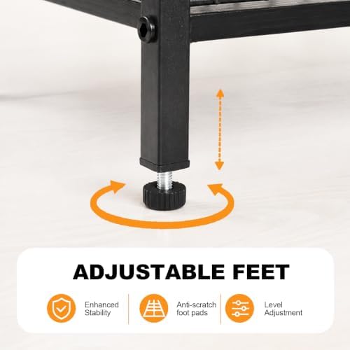 Black Freestanding Toilet Paper Holder Stand with Shelf and Storage, All-in-One Bathroom Tissue Roll Dispenser with Extra Space for Toilet Rolls, Wet Wipes, Phones, Tablets and Magazines - Image 4