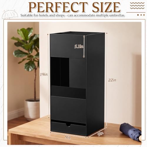 Black Acrylic Umbrella Stand Organizer 22 Inch Umbrella Holder Rack - Image 5