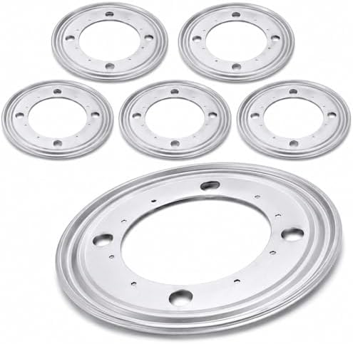 RHBLME 6 Pack 9 Inch Lazy Susan Hardware, 5/16" Thick Turntable Bearings, 1000Lbs Rotating Bearing Plate Heavy Duty Lazy Susan for Rotating Table, Corner Shelves, Book Case, Serving Tray by RhblmeUS
