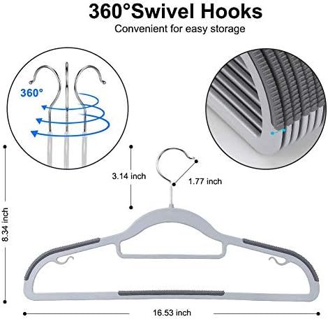 50 Pack Plastic Clothes Hangers, Non-Slip, Space-Saving, Heavy Duty - Image 2
